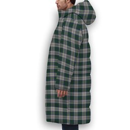 ScotsTee Shop Scottish Lindsay Dress Crest Tartan Long Down Jacket Winter White Duck Down Plaid