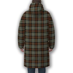 ScotsTee Shop Scottish MacLeod Of Harris Weathered Crest Tartan Long Down Jacket Winter White Duck Down Plaid