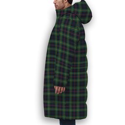 ScotsTee Shop Scottish MacLeod of Skye Modern Crest Tartan Long Down Jacket Winter White Duck Down Plaid