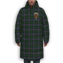 ScotsTee Shop Scottish Johnston Diana Dress Crest Tartan Long Down Jacket Winter White Duck Down Plaid