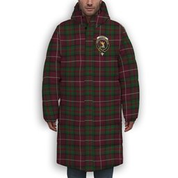 ScotsTee Shop Scottish Stewart of Bute Hunting Crest Tartan Long Down Jacket Winter White Duck Down Plaid