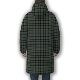 ScotsTee Shop Scottish Ogilvie of Inverarity – VS 1 Crest Tartan Long Down Jacket Winter White Duck Down Plaid
