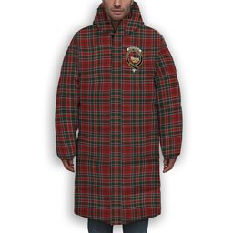 ScotsTee Shop Scottish McDonald of Lochmaddy Crest Tartan Long Down Jacket Winter White Duck Down Plaid