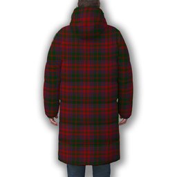 ScotsTee Shop Scottish Stewart of Urrard Crest Tartan Long Down Jacket Winter White Duck Down Plaid