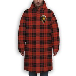 ScotsTee Shop Scottish MacLeod of Raasay Ancient Crest Tartan Long Down Jacket Winter White Duck Down Plaid