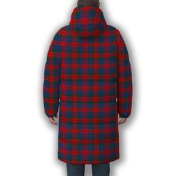 ScotsTee Shop Scottish Skene of Cromar Modern Crest Tartan Long Down Jacket Winter White Duck Down Plaid