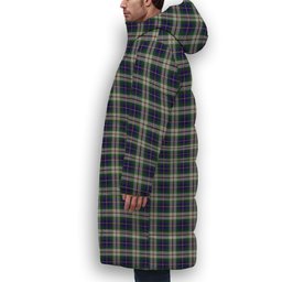 ScotsTee Shop Scottish MacLeod Of Californian Crest Tartan Long Down Jacket Winter White Duck Down Plaid