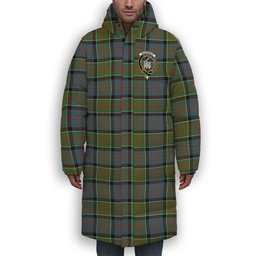 ScotsTee Shop Scottish McDonald of Clan Ranald Ancient Crest Tartan Long Down Jacket Winter White Duck Down Plaid