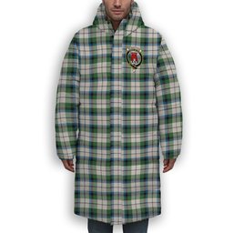 ScotsTee Shop Scottish McNachten Dress Ancient Crest Tartan Long Down Jacket Winter White Duck Down Plaid