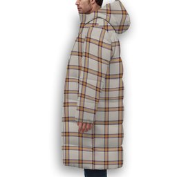 ScotsTee Shop Scottish Young Christina Modern Crest Tartan Long Down Jacket Winter White Duck Down Plaid