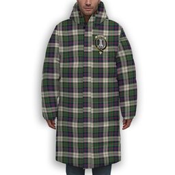 ScotsTee Shop Scottish McCallum Dress Modern Crest Tartan Long Down Jacket Winter White Duck Down Plaid