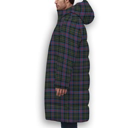 ScotsTee Shop Scottish MacCallum of Berwick Modern Crest Tartan Long Down Jacket Winter White Duck Down Plaid