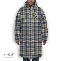 ScotsTee Shop Scottish Livingstone Dress Modern Crest Tartan Long Down Jacket Winter White Duck Down Plaid