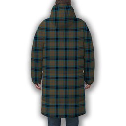 ScotsTee Shop Scottish Thompson Society Hunting Ancient Crest Tartan Long Down Jacket Winter White Duck Down Plaid