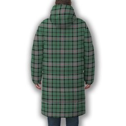 ScotsTee Shop Scottish Kelly of Sleat Hunting Ancient Crest Tartan Long Down Jacket Winter White Duck Down Plaid