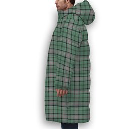 ScotsTee Shop Scottish Kelly of Sleat Hunting Ancient Crest Tartan Long Down Jacket Winter White Duck Down Plaid