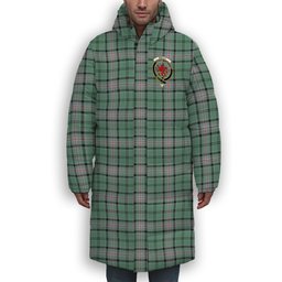 ScotsTee Shop Scottish Kelly of Sleat Hunting Ancient Crest Tartan Long Down Jacket Winter White Duck Down Plaid