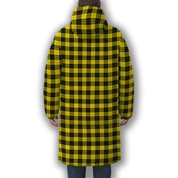 ScotsTee Shop Scottish MacLeod of Lewis Modern Crest Tartan Long Down Jacket Winter White Duck Down Plaid