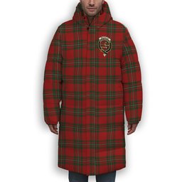 ScotsTee Shop Scottish MacAulay of Ardincaple Crest Tartan Long Down Jacket Winter White Duck Down Plaid