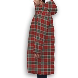 ScotsTee Shop Scottish MacLean of Duart Dress 2 Crest Tartan Long Down Jacket Winter White Duck Down Plaid