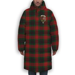 ScotsTee Shop Scottish Skene of Cromar Black Crest Tartan Long Down Jacket Winter White Duck Down Plaid