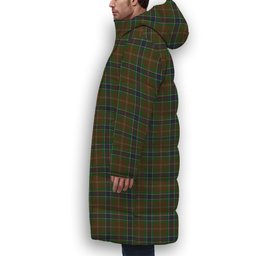 ScotsTee Shop Scottish MacLean of Kingairloch Crest Tartan Long Down Jacket Winter White Duck Down Plaid