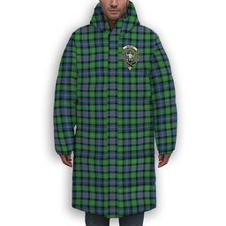 ScotsTee Shop Scottish Murray of Atholl Ancient Crest Tartan Long Down Jacket Winter White Duck Down Plaid