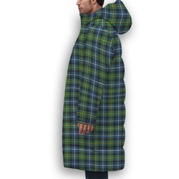 ScotsTee Shop Scottish McNeil of Barra Ancient Crest Tartan Long Down Jacket Winter White Duck Down Plaid