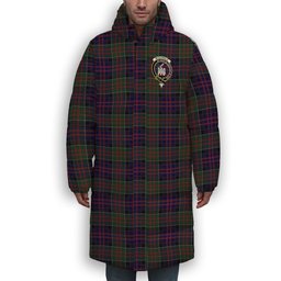 ScotsTee Shop Scottish McDonald of Clan Ranald Crest Tartan Long Down Jacket Winter White Duck Down Plaid