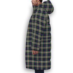 ScotsTee Shop Scottish MacLeod of California Crest Tartan Long Down Jacket Winter White Duck Down Plaid