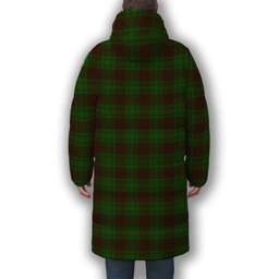 ScotsTee Shop Scottish McAlister of Glenbarr Hunting Crest Tartan Long Down Jacket Winter White Duck Down Plaid