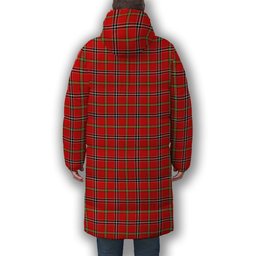 ScotsTee Shop Scottish Meldrum Dress Modern Crest Tartan Long Down Jacket Winter White Duck Down Plaid