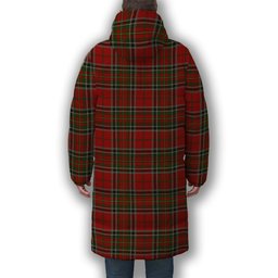 ScotsTee Shop Scottish Stewart of Galloway Crest Tartan Long Down Jacket Winter White Duck Down Plaid