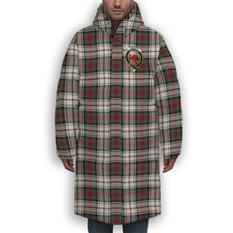 ScotsTee Shop Scottish McDuff Dress Modern Crest Tartan Long Down Jacket Winter White Duck Down Plaid