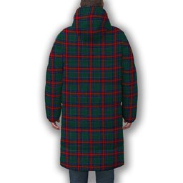 ScotsTee Shop Scottish Jardine Dress Modern Crest Tartan Long Down Jacket Winter White Duck Down Plaid