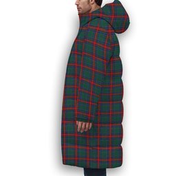 ScotsTee Shop Scottish Jardine Dress Modern Crest Tartan Long Down Jacket Winter White Duck Down Plaid