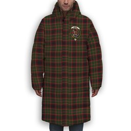 ScotsTee Shop Scottish Innes of Cowie Crest Tartan Long Down Jacket Winter White Duck Down Plaid