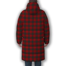 ScotsTee Shop Scottish Stewart of Appin Modern Clan Crest Tartan Long Down Jacket Winter White Duck Down Plaid