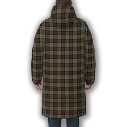ScotsTee Shop Scottish McLeod of Harris Weathered Crest Tartan Long Down Jacket Winter White Duck Down Plaid