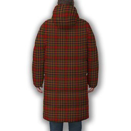 ScotsTee Shop Scottish MacPherson 2 Crest Tartan Long Down Jacket Winter White Duck Down Plaid