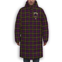 ScotsTee Shop Scottish MacDonell Of Glengarry Modern Crest Tartan Long Down Jacket Winter White Duck Down Plaid