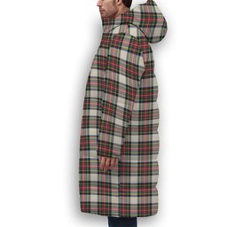ScotsTee Shop Scottish Stewart Dress Modern Crest Tartan Long Down Jacket Winter White Duck Down Plaid