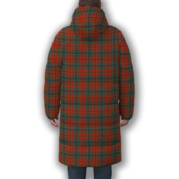 ScotsTee Shop Scottish MacLean of Duart Ancient Crest Tartan Long Down Jacket Winter White Duck Down Plaid