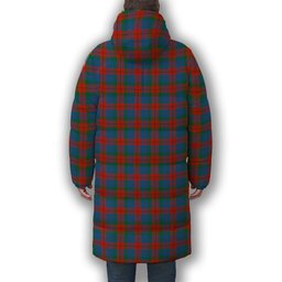 ScotsTee Shop Scottish Skene of Cromar Ancient Crest Tartan Long Down Jacket Winter White Duck Down Plaid