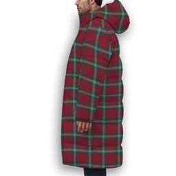 ScotsTee Shop Scottish McLaine of Loch Buie Modern Crest Tartan Long Down Jacket Winter White Duck Down Plaid