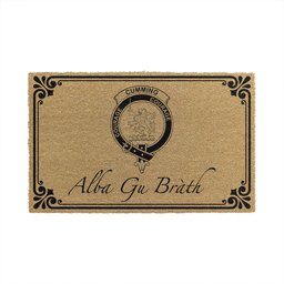 ScotsTee Shop Scottish Cumming Clan Crest Scotland Forever Alba Gu Brath Coir Doormat