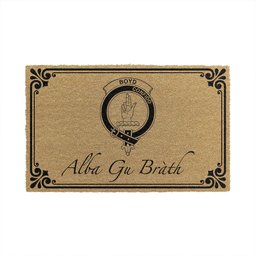 ScotsTee Shop Scottish Boyd Clan Crest Scotland Forever Alba Gu Brath Coir Doormat