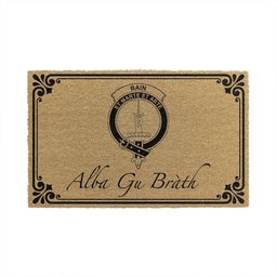 ScotsTee Shop Scottish Bain Clan Crest Scotland Forever Alba Gu Brath Coir Doormat