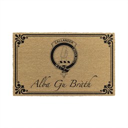 ScotsTee Shop Scottish Callander Clan Crest Scotland Forever Alba Gu Brath Coir Doormat