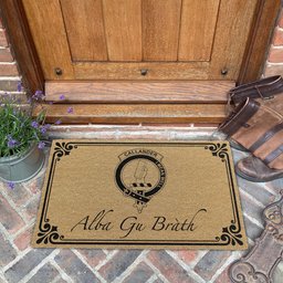 ScotsTee Shop Scottish Callander Clan Crest Scotland Forever Alba Gu Brath Coir Doormat